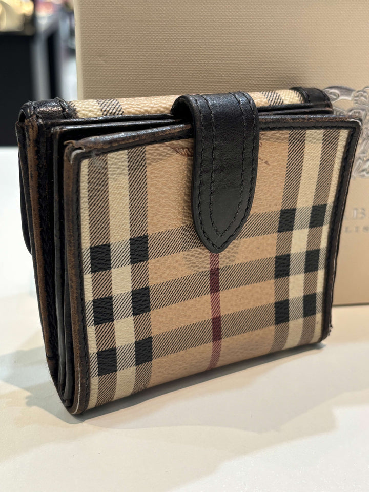 BURBERRY HAYMARKET CHECK EKD BI-FOLD COMPACT WALLET