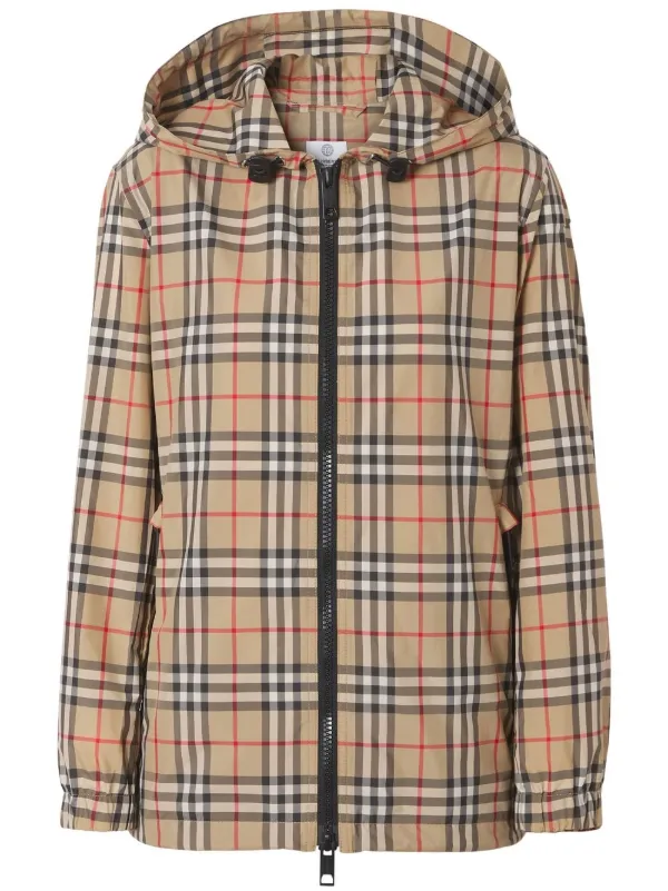 BURBERRY VINTAGE CHECK HOODED JACKET