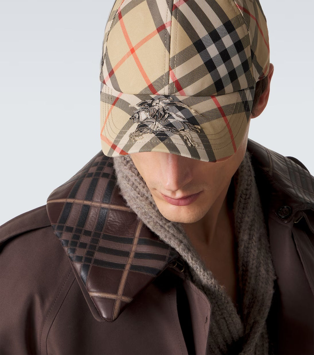 BURBERRY EKD CHECK BASEBALL HAT