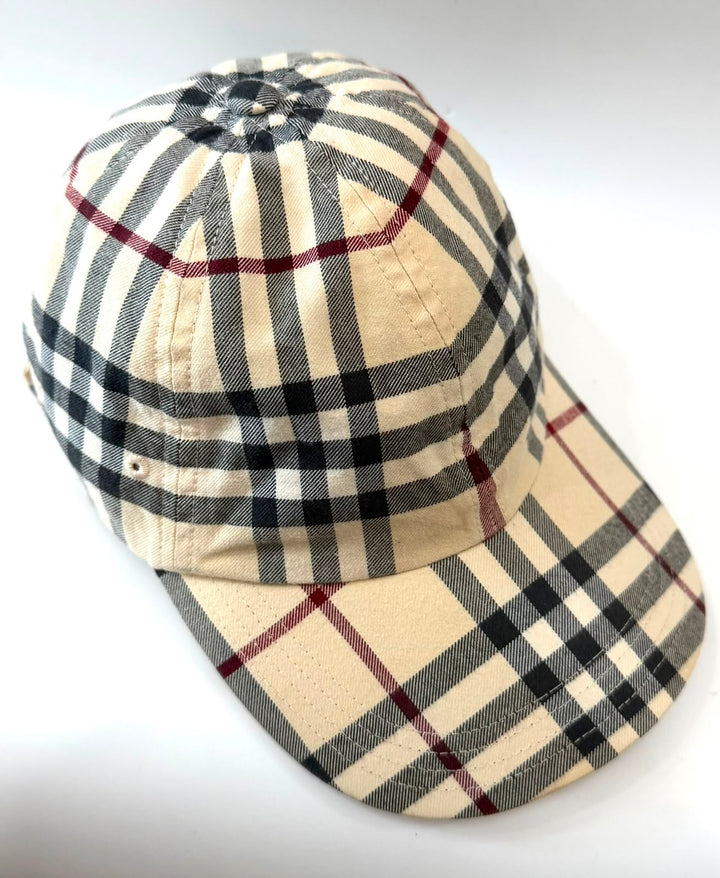 BURBERRY EKD CHECK BASEBALL HAT