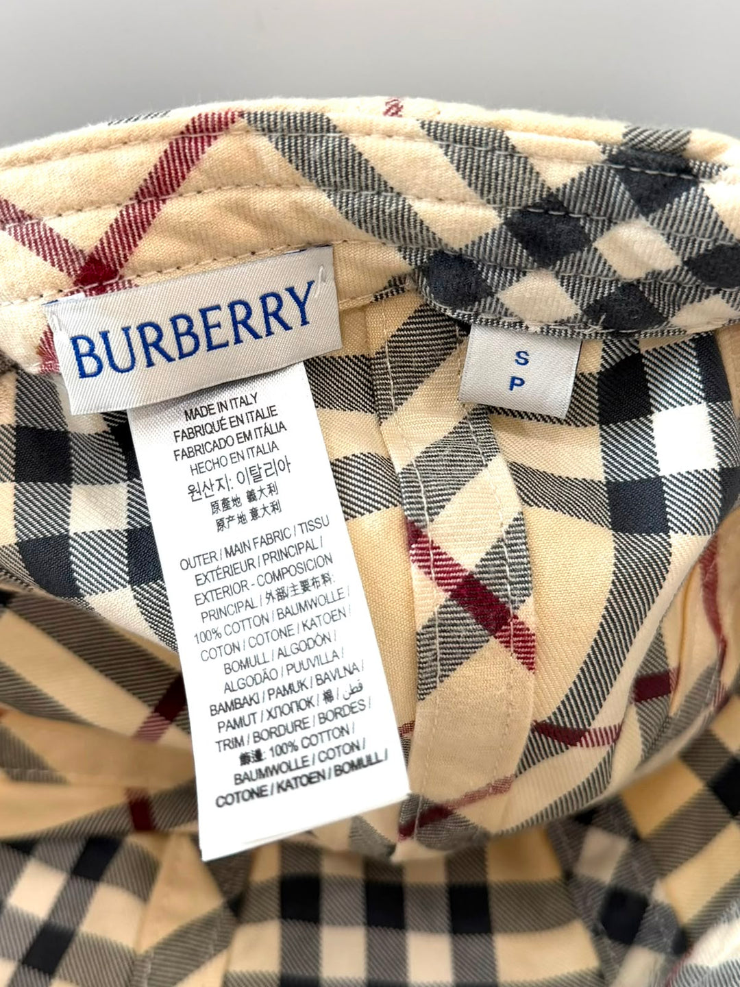 BURBERRY EKD CHECK BASEBALL HAT