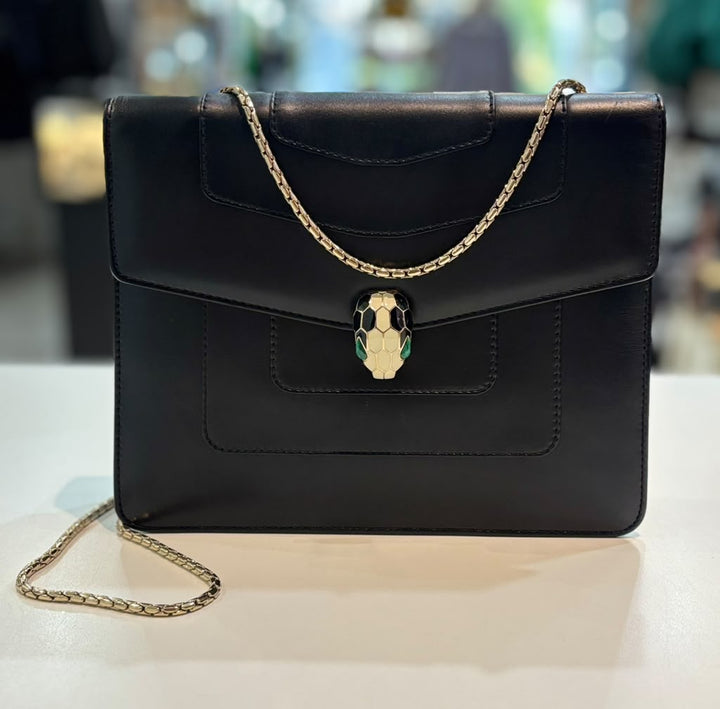 BVLGARI SERPENTI FOREVER CALFSKIN LEATHER CHAIN BAG