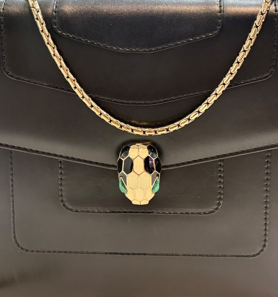 BVLGARI SERPENTI FOREVER CALFSKIN LEATHER CHAIN BAG