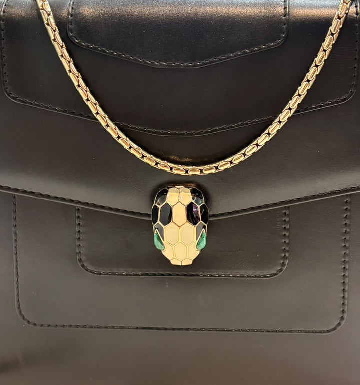 BVLGARI SERPENTI FOREVER CALFSKIN LEATHER CHAIN BAG