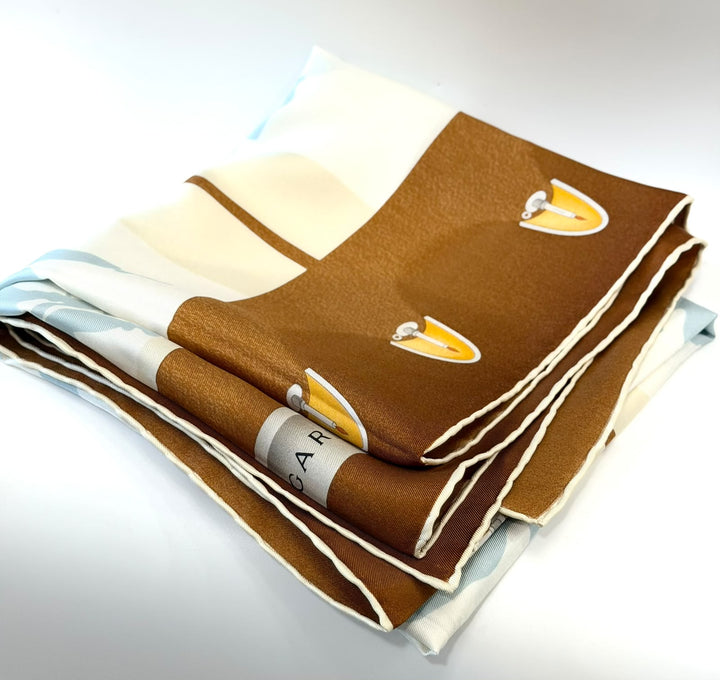 BVLGARI SILK MULTICOLOR PATTERNED SCARF
