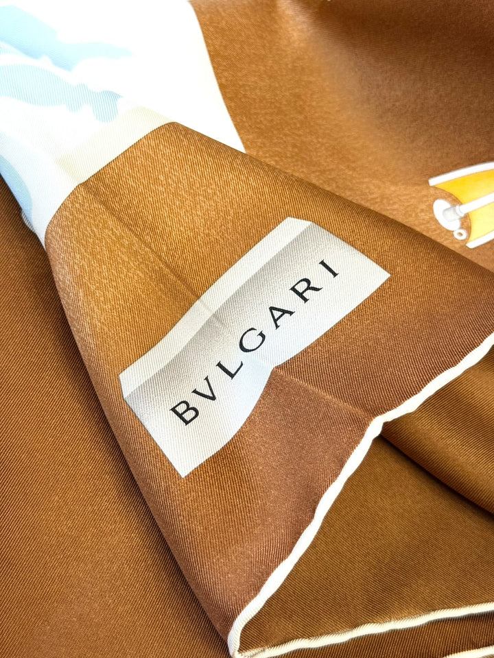 BVLGARI SILK MULTICOLOR PATTERNED SCARF