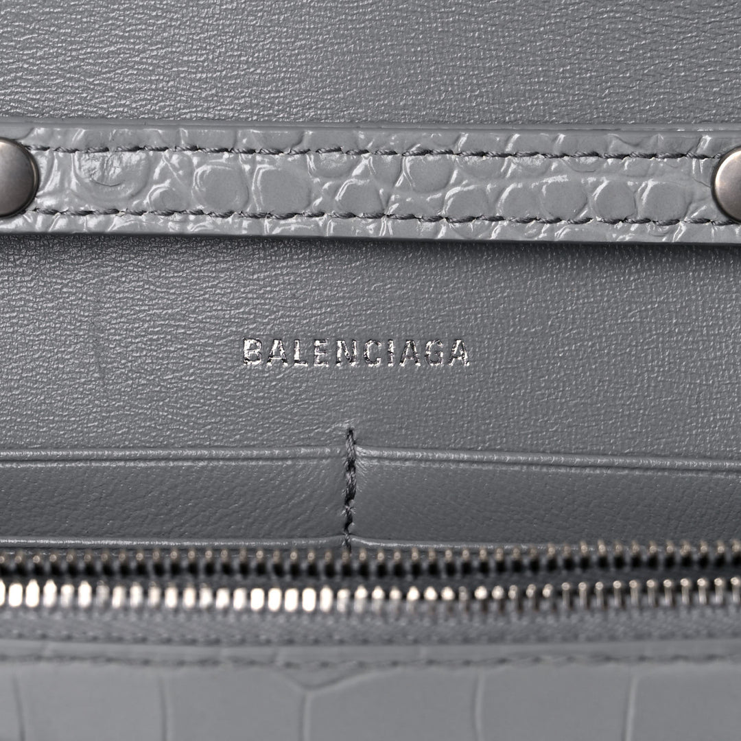 BALENCIAGA CROC EMBOSSED CALFSKIN HOURGLASS WOC