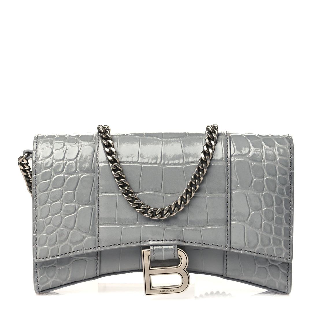 BALENCIAGA CROC EMBOSSED CALFSKIN HOURGLASS WOC