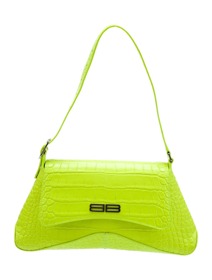 BALENCIAGA CROC EMBOSSED CALFSKIN MEDIUM XX FLAP BAG