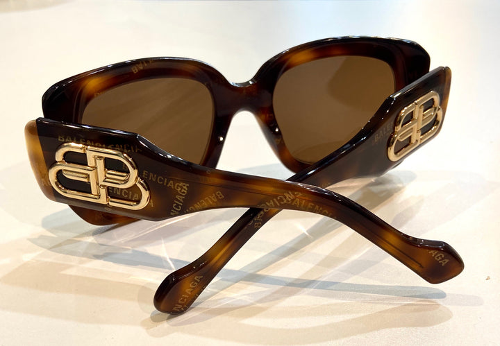 BALENCIAGA HAVANA RECTANGLE SUNGLASSES BB0069S