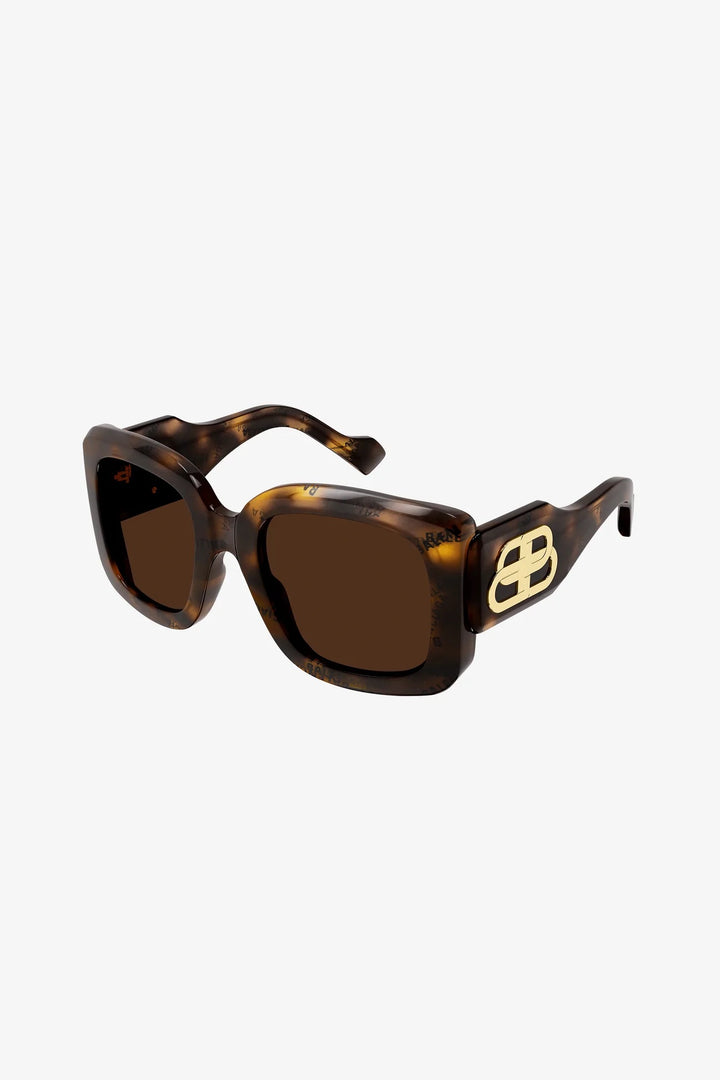 BALENCIAGA HAVANA RECTANGLE SUNGLASSES BB0069S