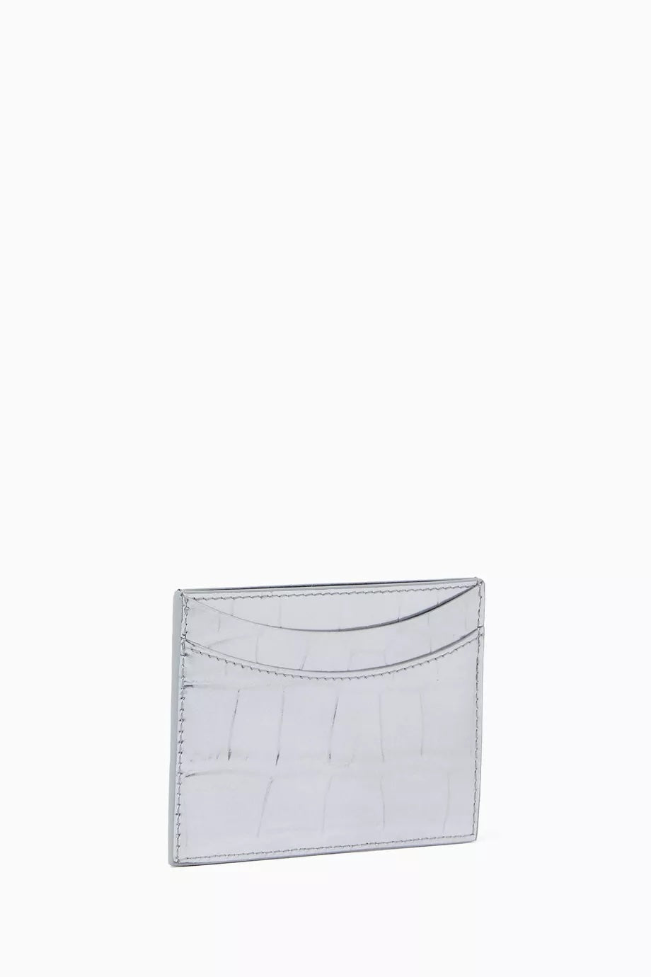 BALENCIAGA HOURGLASS METALLIC CROC EMBOSSED CALFSKIN CARD CASE