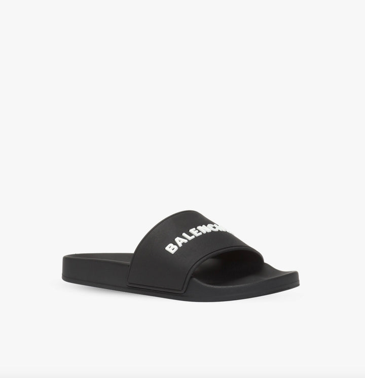 BALENCIAGA RUBBER LOGO POOL SLIDES