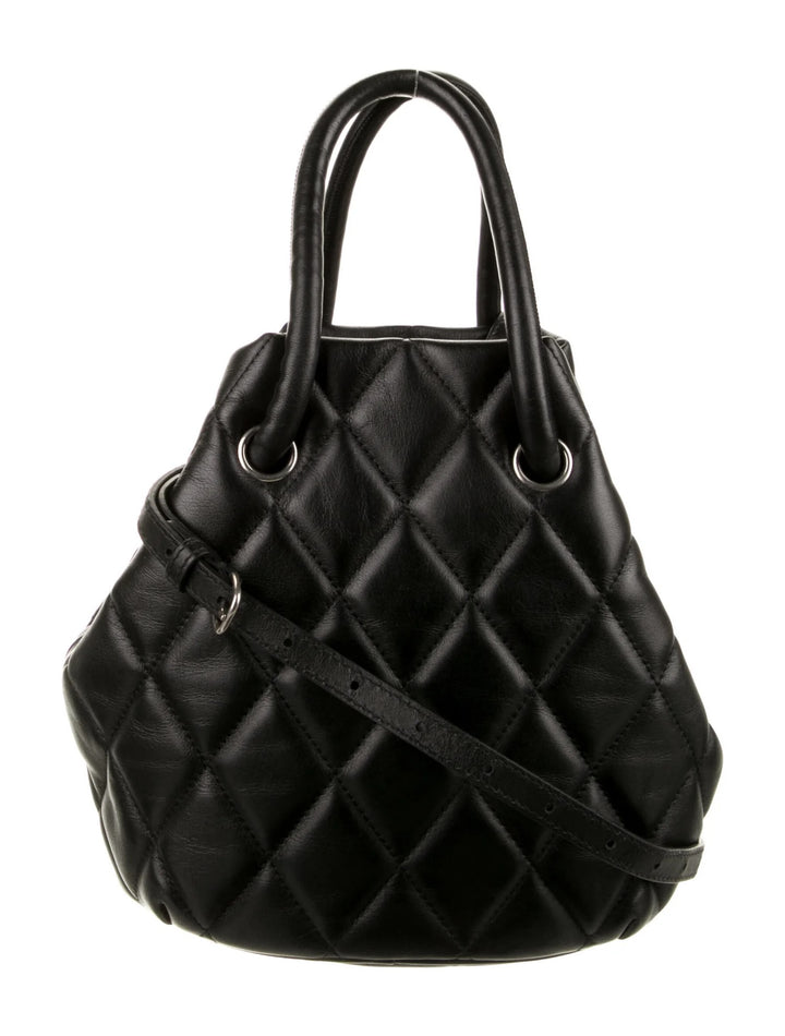 BALENCIAGA B QUILTED NAPPA LEATHER BUCKET BAG