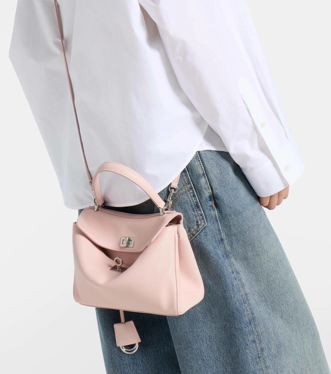 BALENCIAGA RODEO MINI CALFSKIN LEATHER TOP-HANDLE BAG