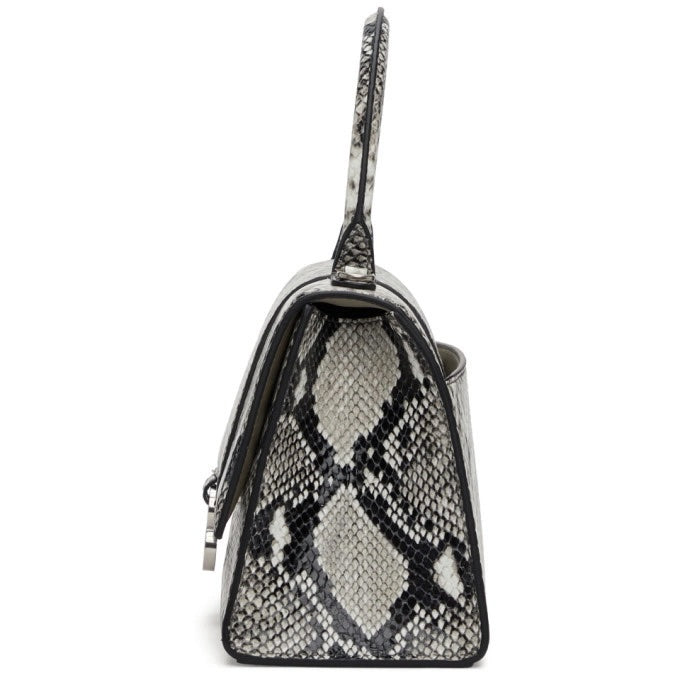 BALENCIAGA HOURGLASS SMALL SNAKE EMBOSSED TOP HANDLE BAG