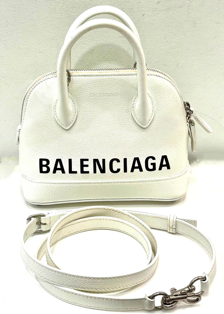BALENCIAGA GRAINED CALFSKIN LEATHER MINI VILLE BAG