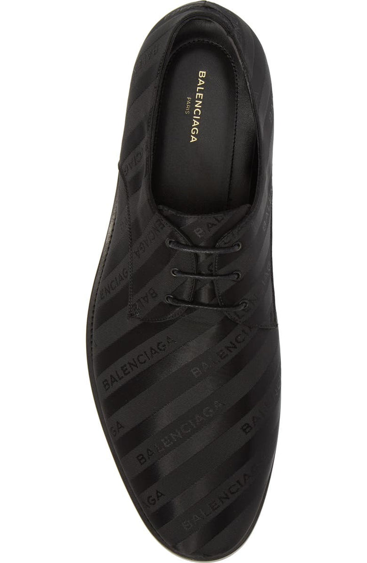 BALENCIAGA STRIPED LACE-UP JACQUARD DERBY MEN&