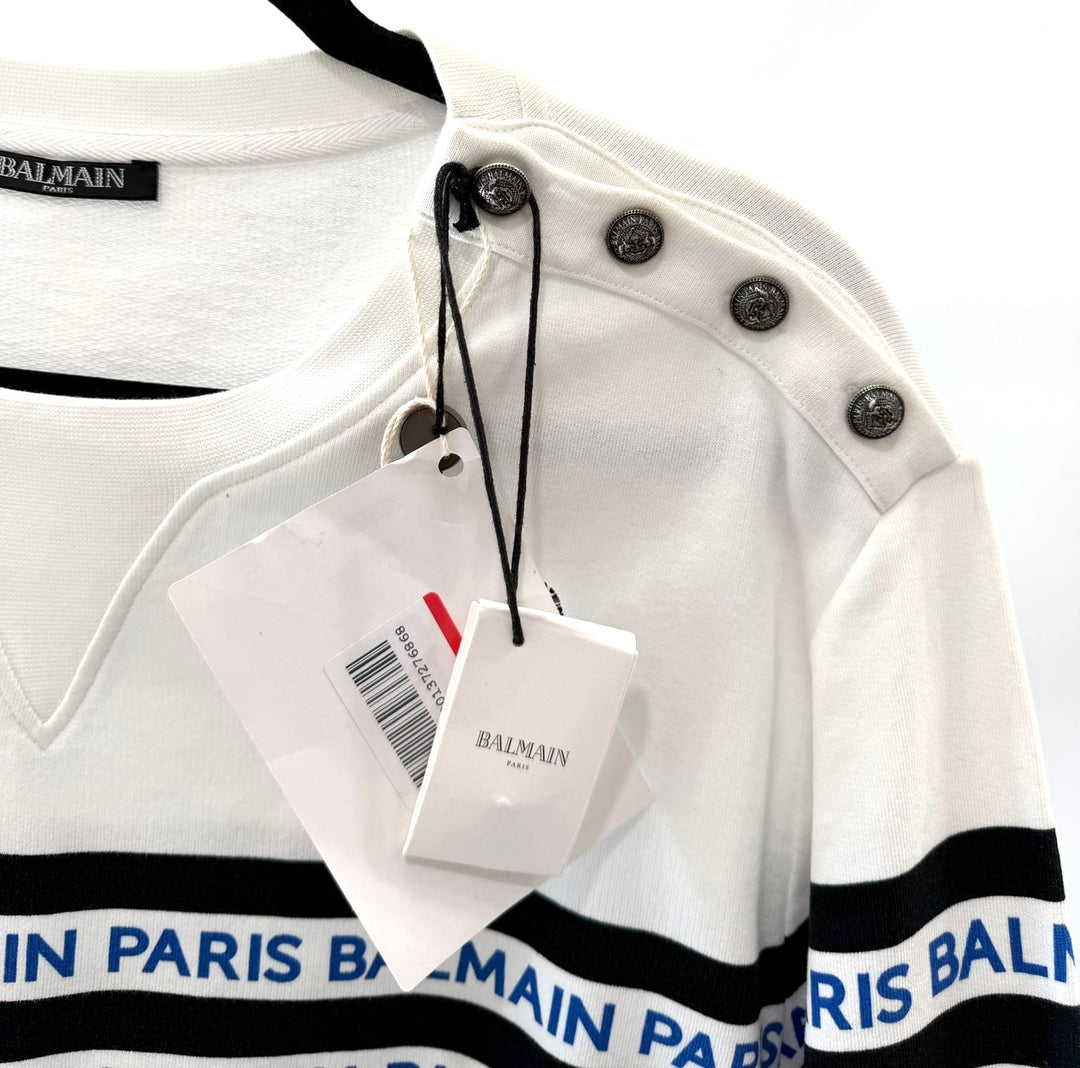 BALMAIN PARIS LOGOMANIA STRIPED LOGO MEN&