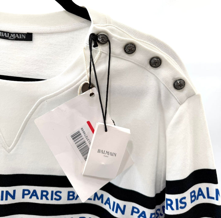 BALMAIN PARIS LOGOMANIA STRIPED LOGO MEN&