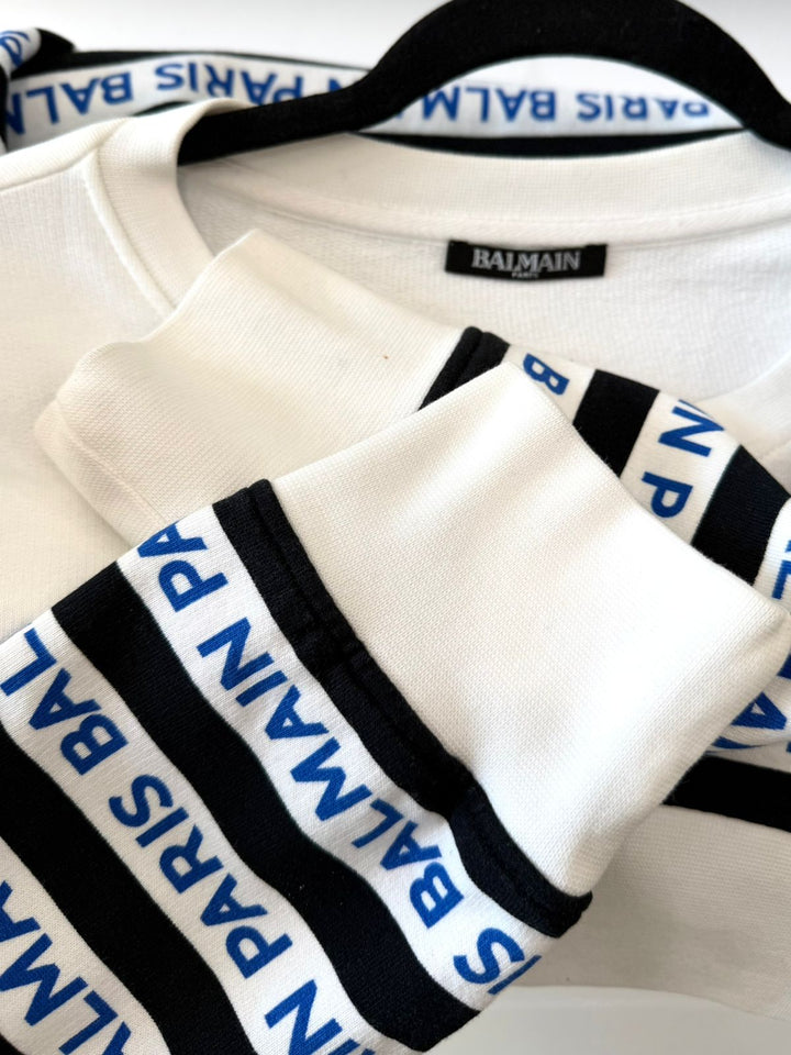 BALMAIN PARIS LOGOMANIA STRIPED LOGO MEN&
