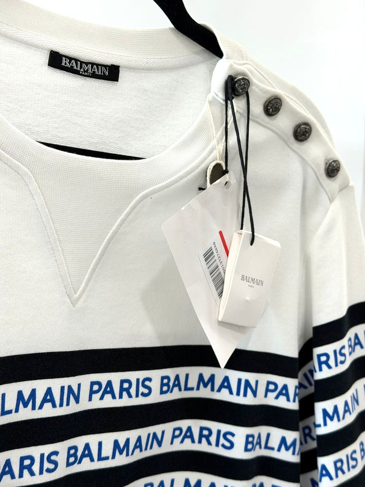 BALMAIN PARIS LOGOMANIA STRIPED LOGO MEN&