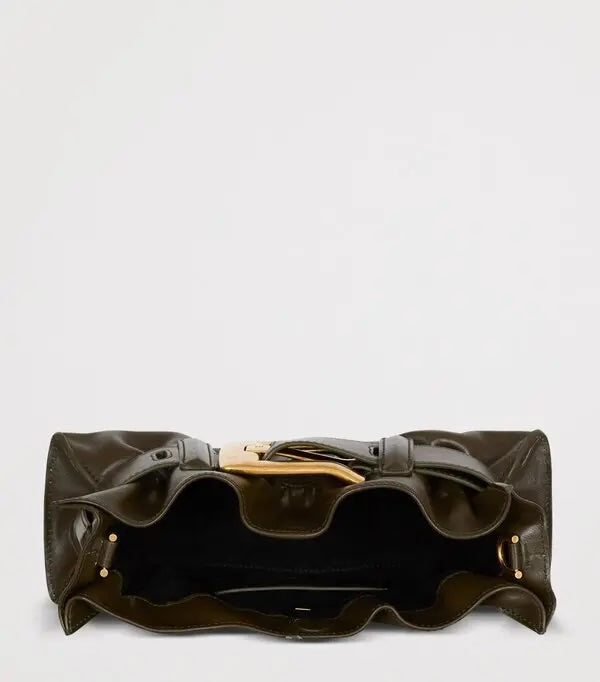 BALMAIN MINI ANTHEM CALFSKIN LEATHER SHOULDER-CLUTCH BAG