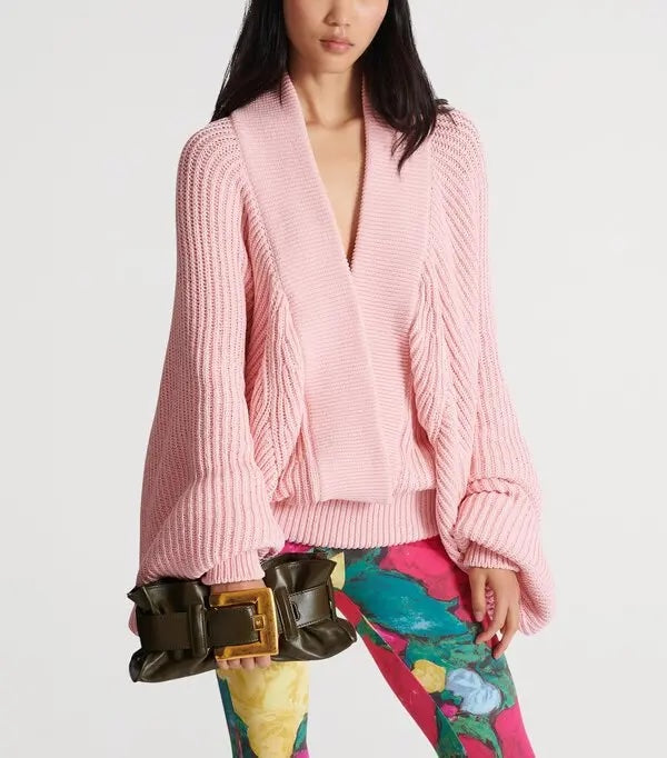 BALMAIN MINI ANTHEM CALFSKIN LEATHER SHOULDER-CLUTCH BAG