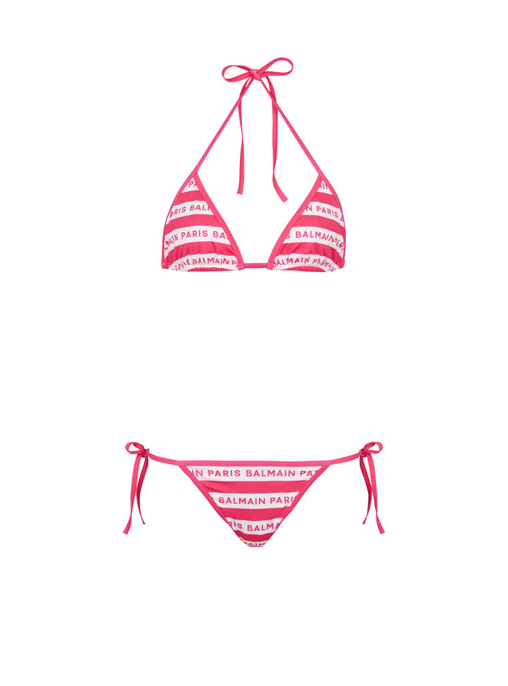 BALMAIN PARIS LOGO TRIANGLE BIKINI SWIMSUIT