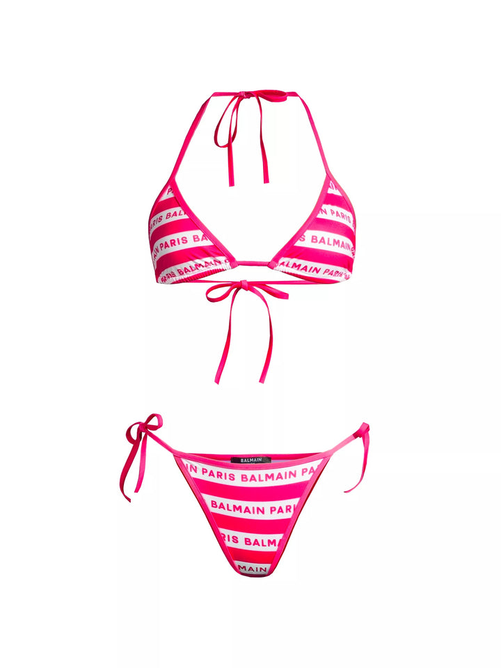 BALMAIN PARIS LOGO TRIANGLE BIKINI SWIMSUIT