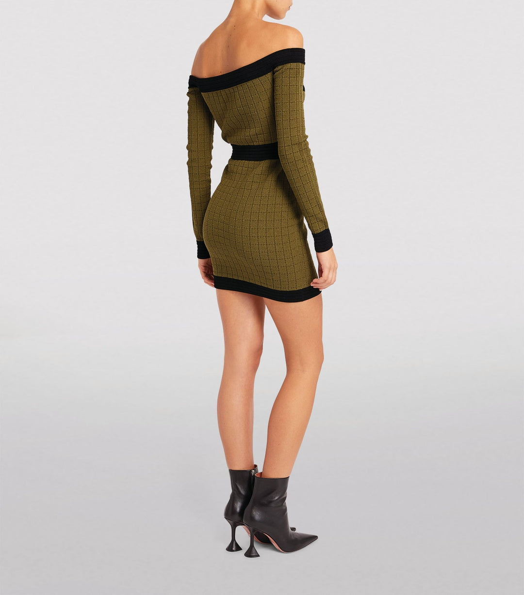 balmain off shoulder dress BALMAIN OFF THE SHOULDER KNITTED MINI DRESS – Caroline's Fashion Luxuries