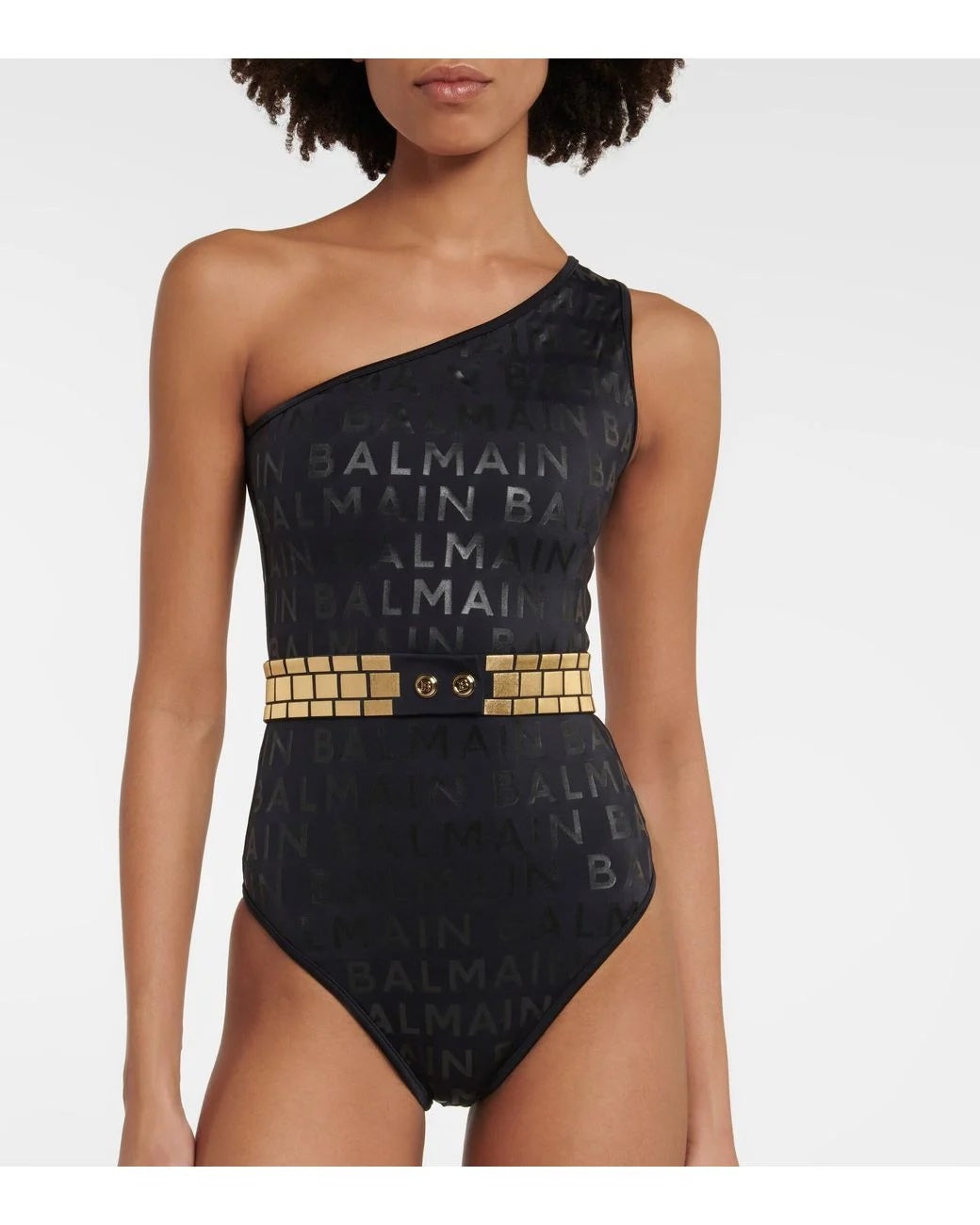 BALMAIN ONE SHOULDER SWIMSUIT