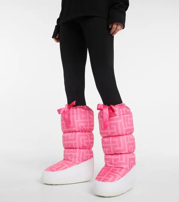 BALMAIN X BARBIE® AFTER SKI TUNDRA MONOGRAM LIMITED-EDITION BOOTS