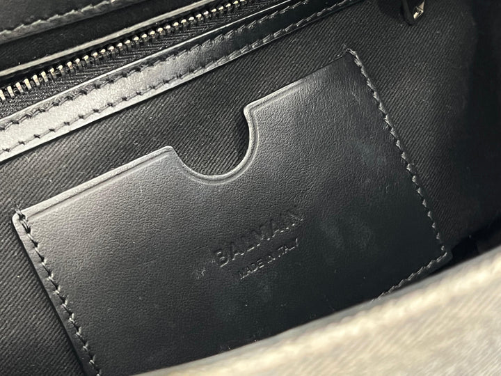 BALMAIN B-BUZZ 23 DENIM CROSSBODY BAG