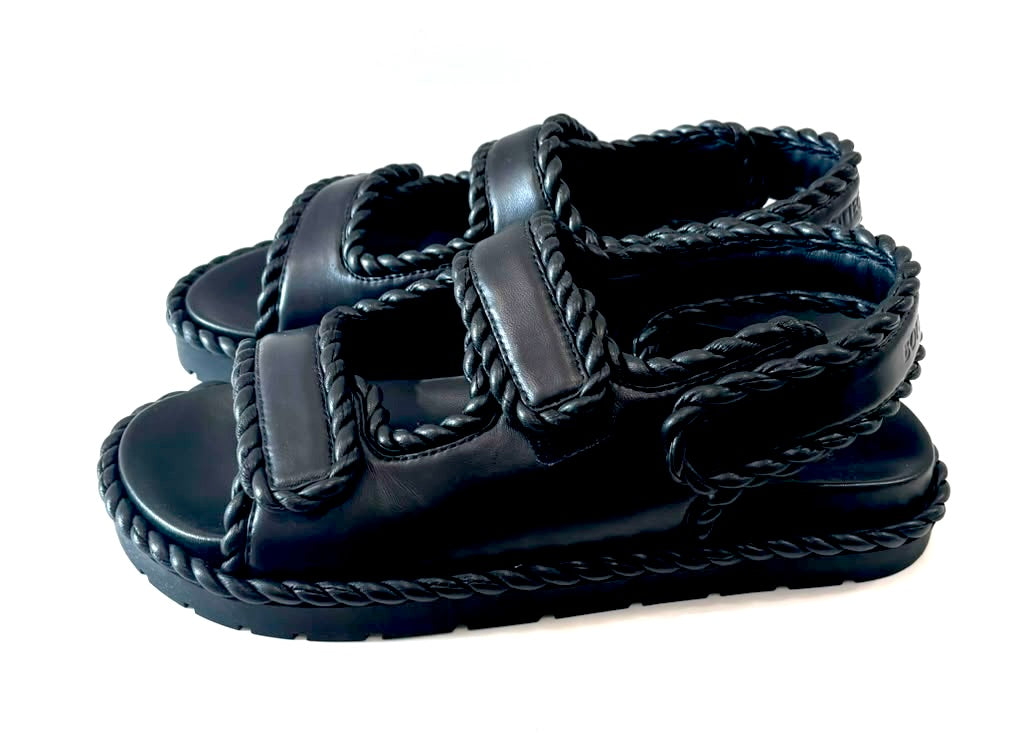 BOTTEGA VENETA JACK SLINGBACK SPORT LAMBSKIN LEATHER SANDALS