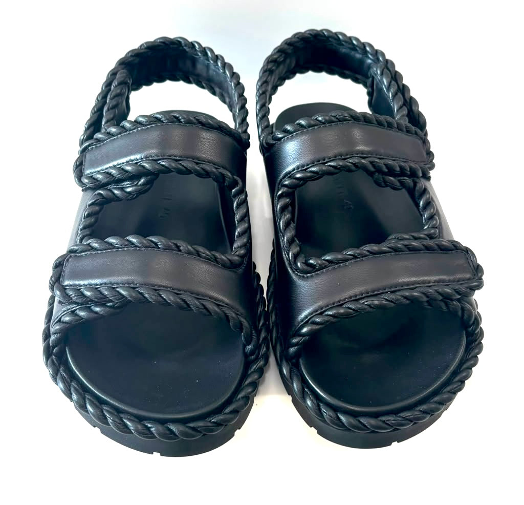 BOTTEGA VENETA JACK SLINGBACK SPORT LAMBSKIN LEATHER SANDALS
