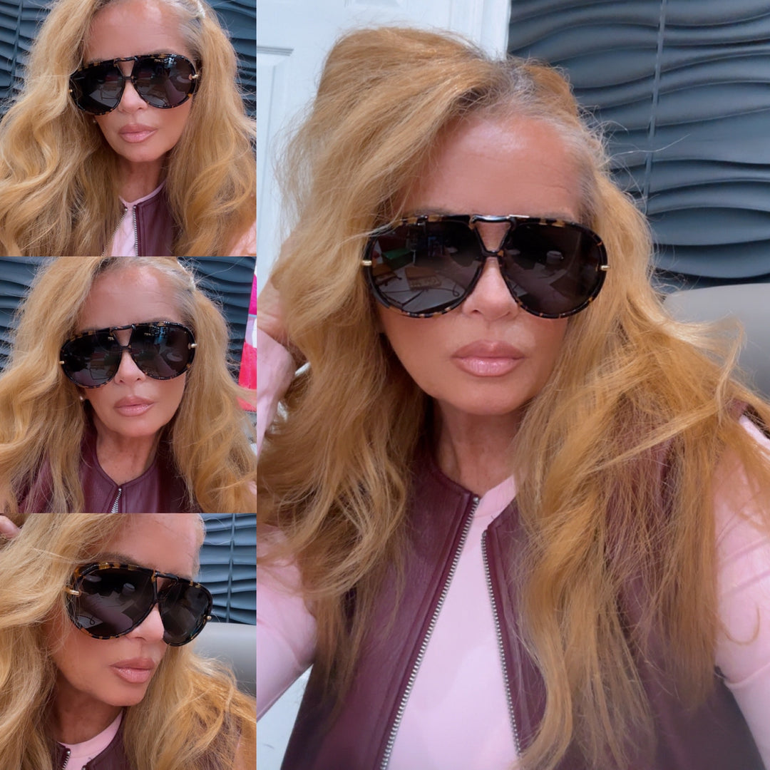 BOTTEGA VENETA DROP TORTOISESHELL ACETATE &amp; METAL AVIATOR SUNGLASSES