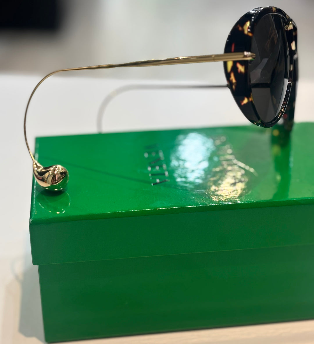BOTTEGA VENETA DROP TORTOISESHELL ACETATE &amp; METAL AVIATOR SUNGLASSES
