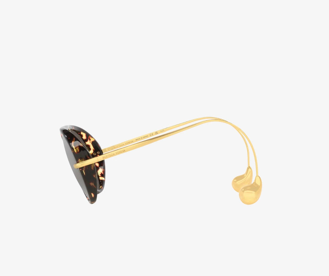 BOTTEGA VENETA DROP TORTOISESHELL ACETATE &amp; METAL AVIATOR SUNGLASSES