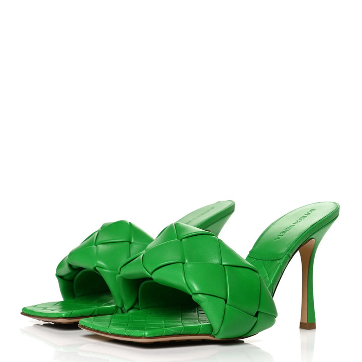 BOTTEGA VENETA INTRECCIO LIDO 90 NAPPA LEATHER MULES
