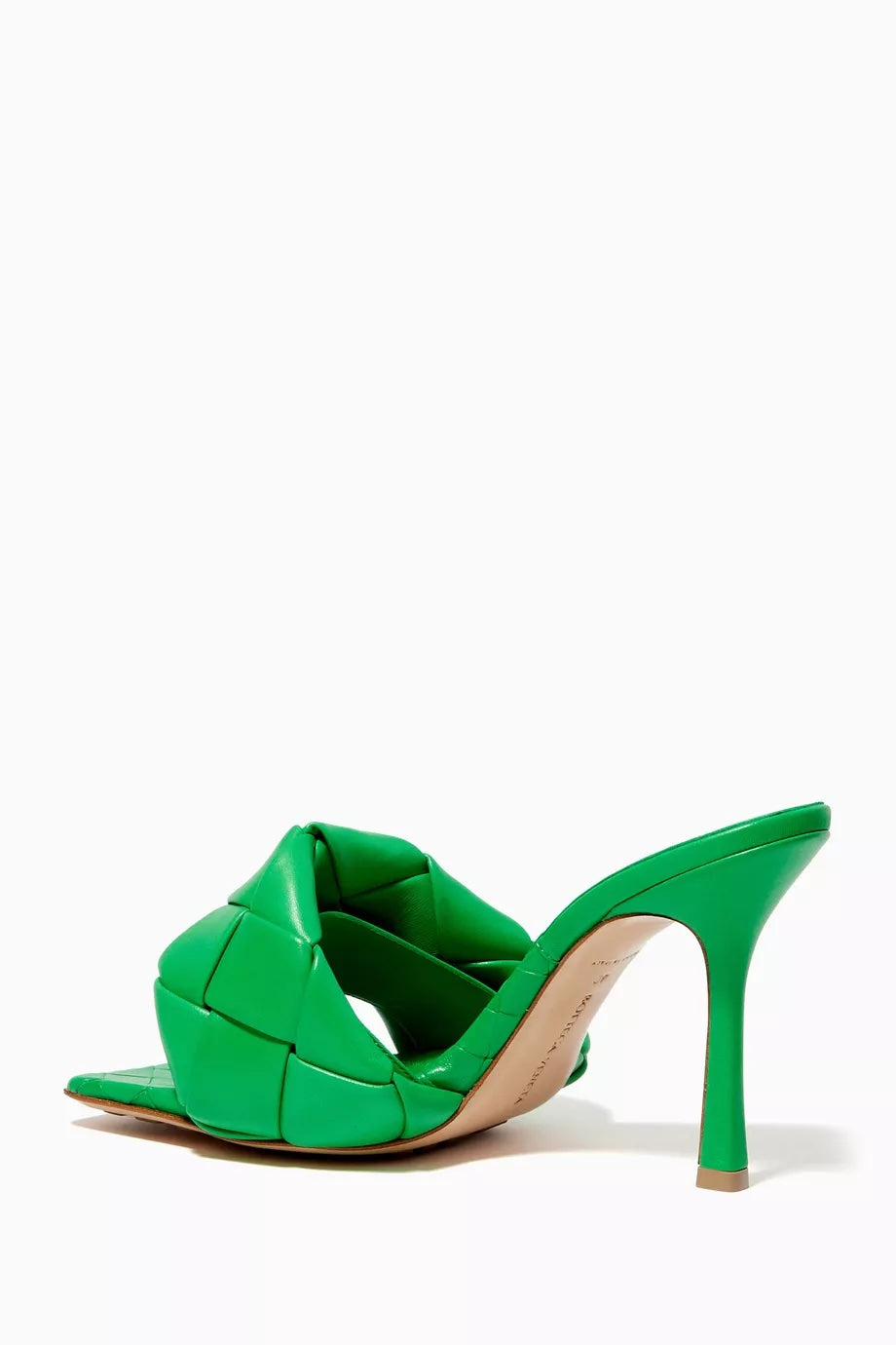 BOTTEGA VENETA INTRECCIO LIDO 90 NAPPA LEATHER MULES