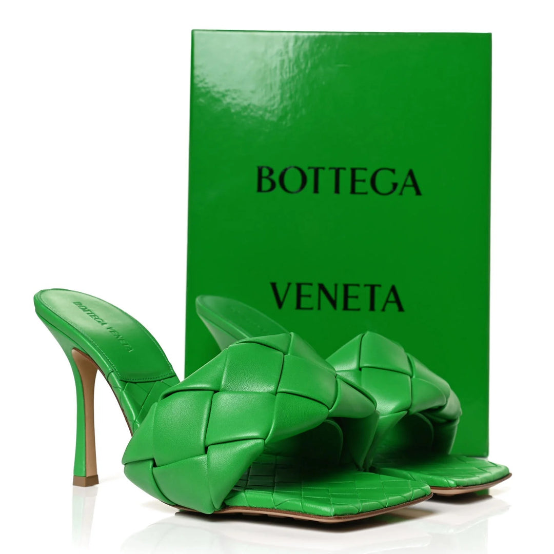 BOTTEGA VENETA INTRECCIO LIDO 90 NAPPA LEATHER MULES