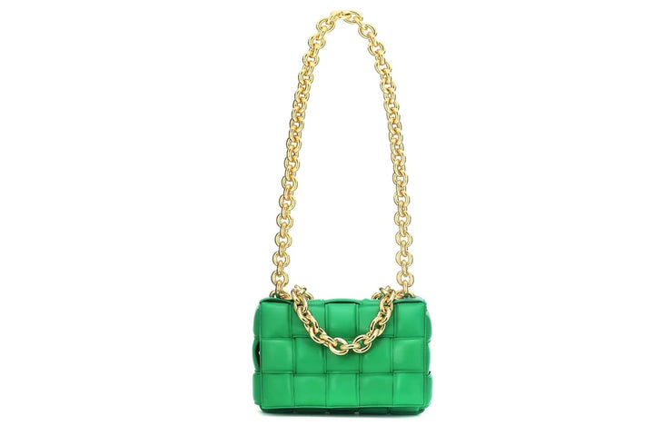 BOTTEGA VENETA LAMBSKIN MAXI INTRECCIATO PADDED CASSETTE CHAIN BAG