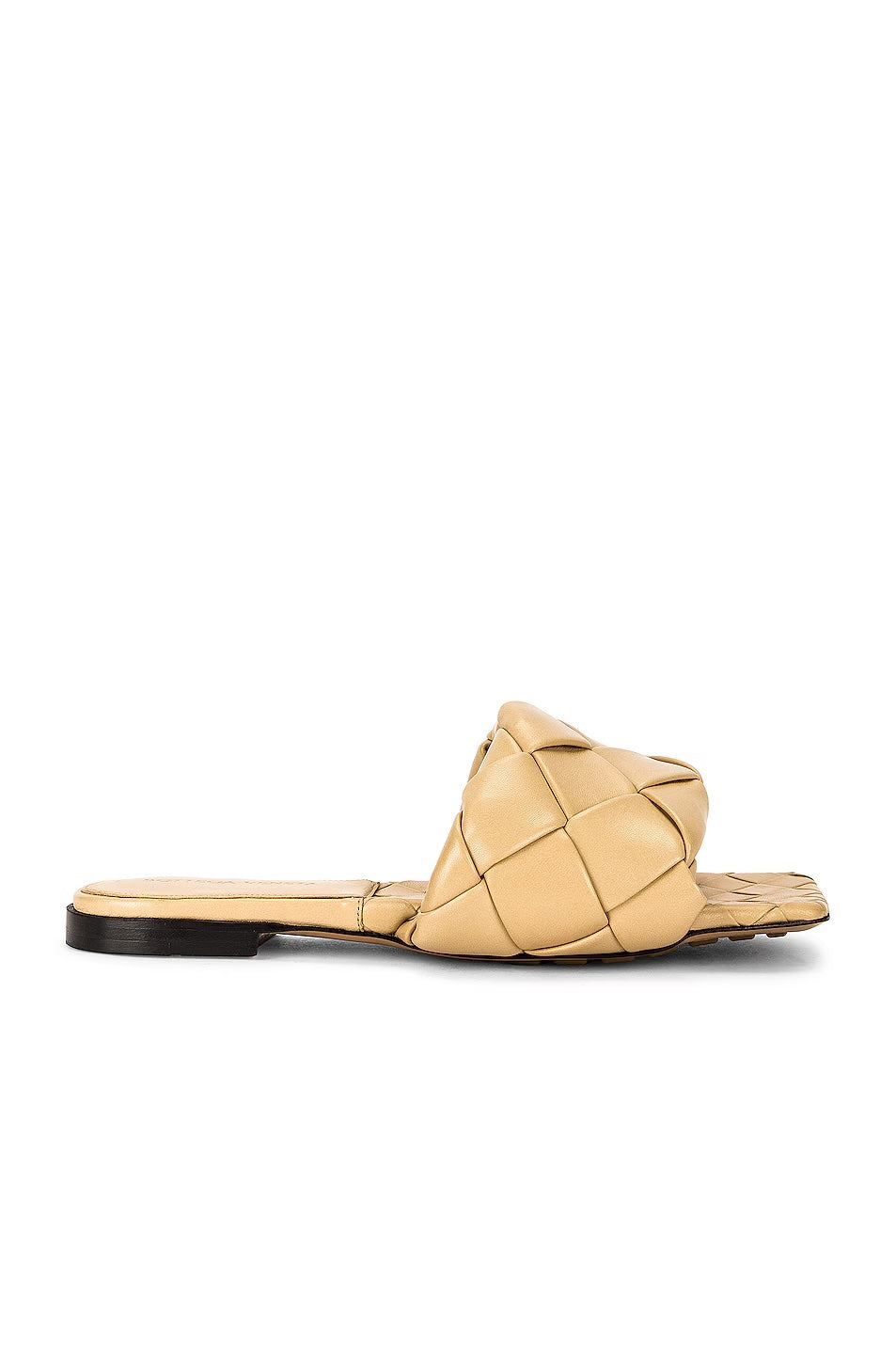 BOTTEGA VENETA NAPPA LEATHER MAXI INTRECCIATO LIDO FLAT MULES