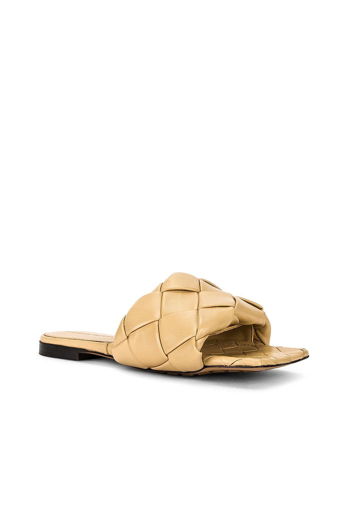 BOTTEGA VENETA NAPPA LEATHER MAXI INTRECCIATO LIDO FLAT MULES