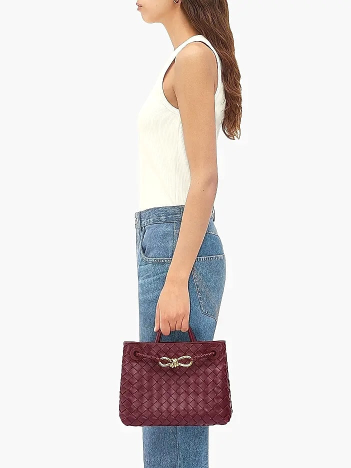 BOTTEGA VENETA NAPPA LEATHER INTRECCIATO SMALL ANDIAMO SHOULDER BAG