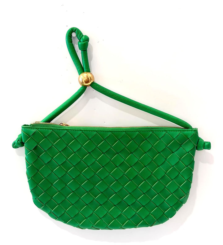 BOTTEGA VENETA SMALL INTRECCIATO LAMBSKIN LEATHER TURN POUCH HOBO BAG