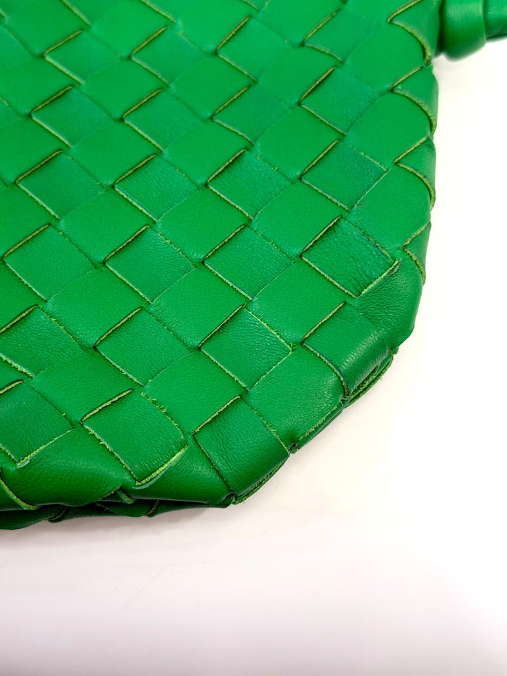 BOTTEGA VENETA SMALL INTRECCIATO LAMBSKIN LEATHER TURN POUCH HOBO BAG