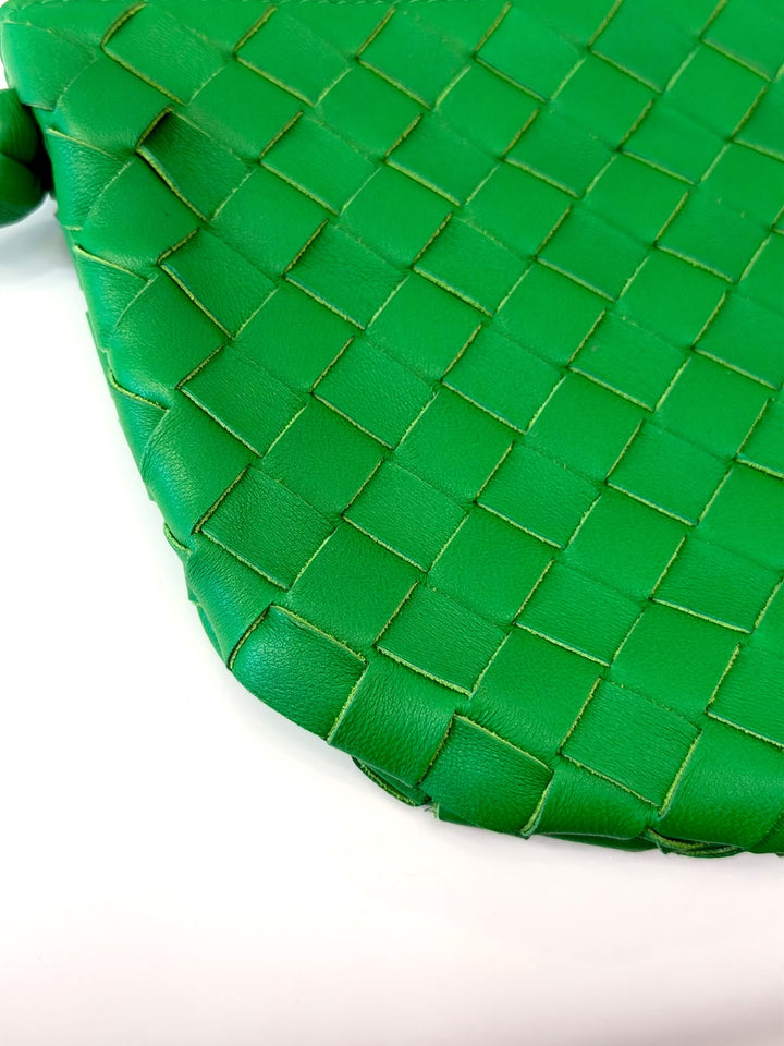 BOTTEGA VENETA SMALL INTRECCIATO LAMBSKIN LEATHER TURN POUCH HOBO BAG