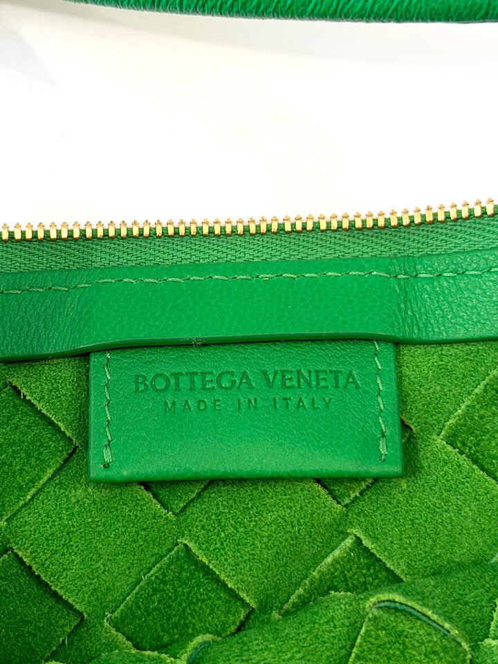 BOTTEGA VENETA SMALL INTRECCIATO LAMBSKIN LEATHER TURN POUCH HOBO BAG